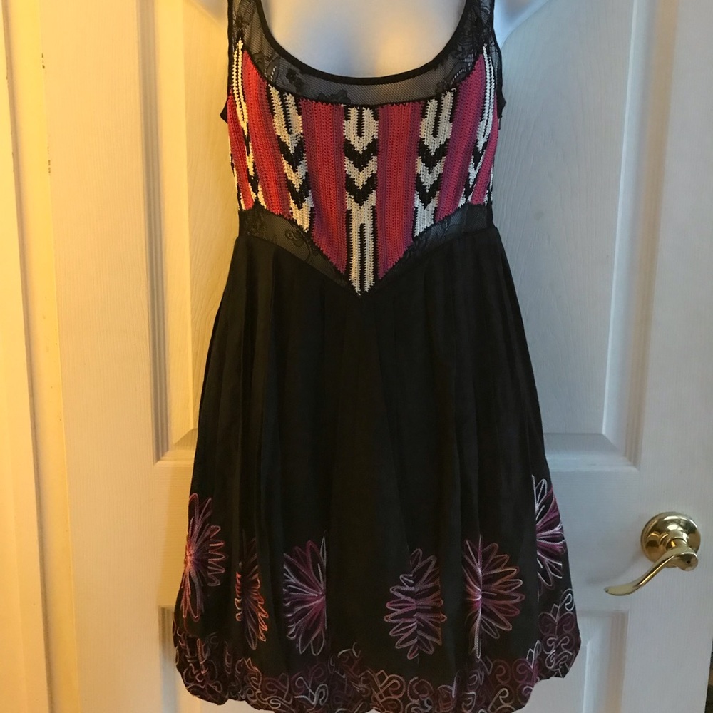 Bebe Dress with Lace & Embroidery